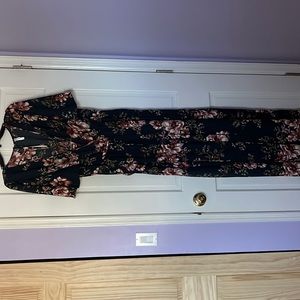 2x green floral pant jumpsuit